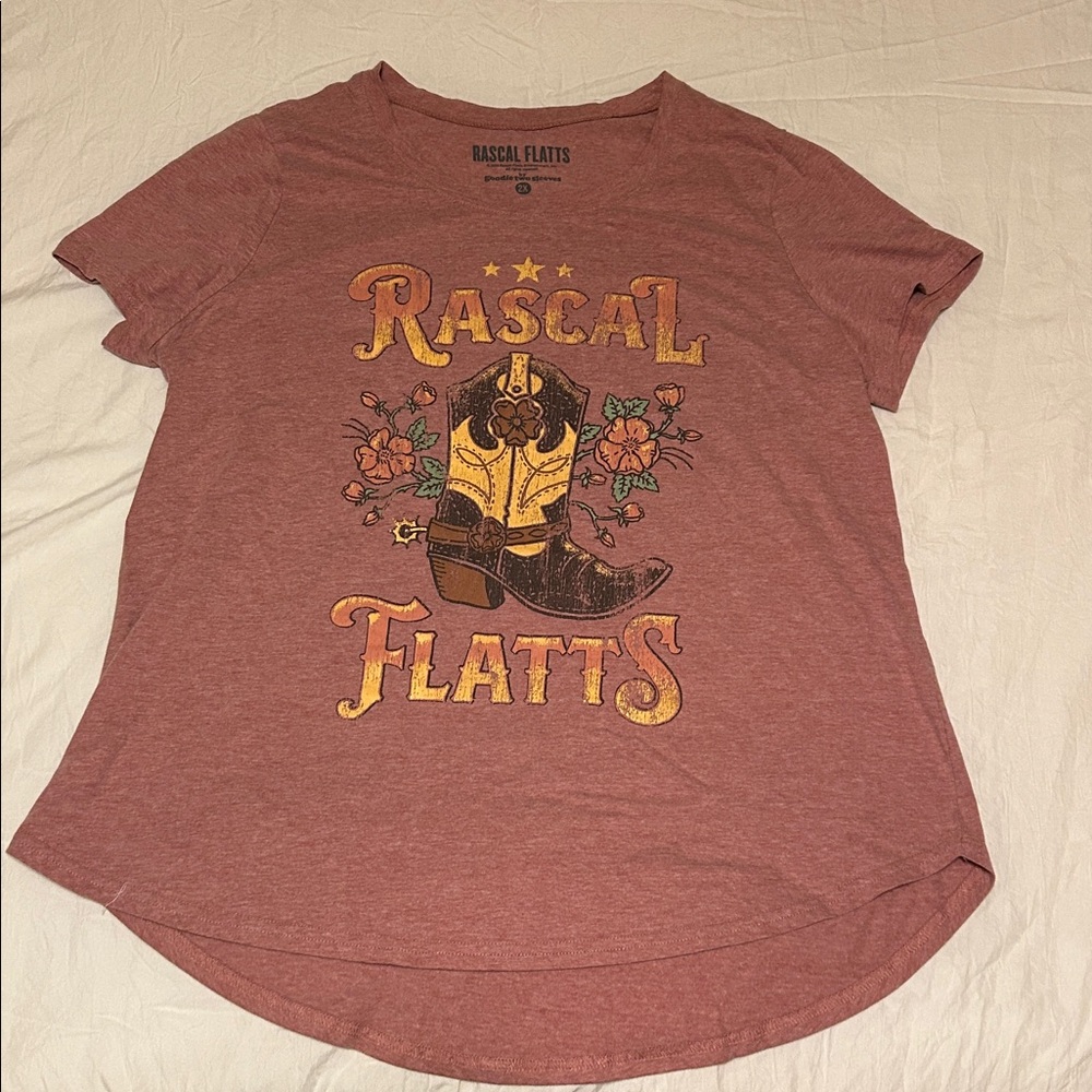 Rascal Flatts Graphic T-Shirt SZ 2X PINK
